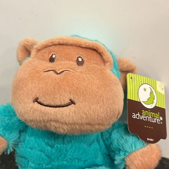 Animal Adventure Green Monkey Lovey Security Plush Rattle. Size 11” . NWT - Picture 2 of 8